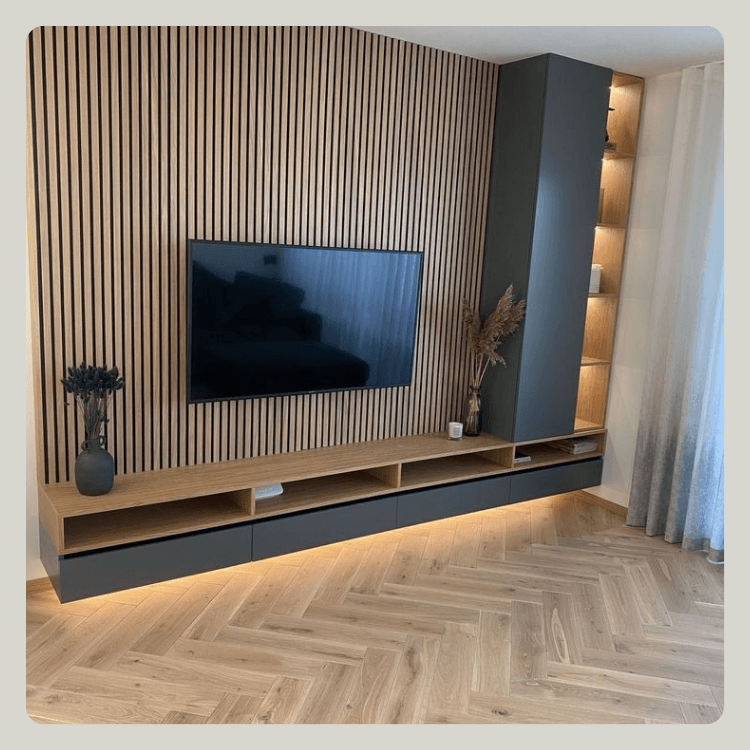 Habillage mural décoratif Revexo dans un salon moderne